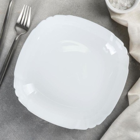 Deep plate luminarc lotusia, 550 ml, d = 22 cm, glass ceramic, white color-1