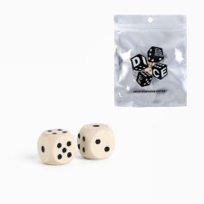 Кости игральные, кубики для настольных игр, 1.4 х 1.4 см, набор 2 шт, дерево