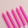 Set of candles for the Manhattan cake, 9 cm, 8 pcs, 24 min, pink metallic
