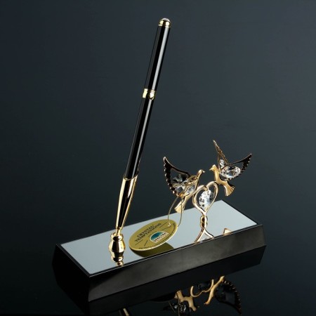 Pen on the stand "Pigeons", 16 × 6 × 19 cm, with crystals-1
