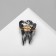 Brooch "Tooth" with braces, the color of silver-gold