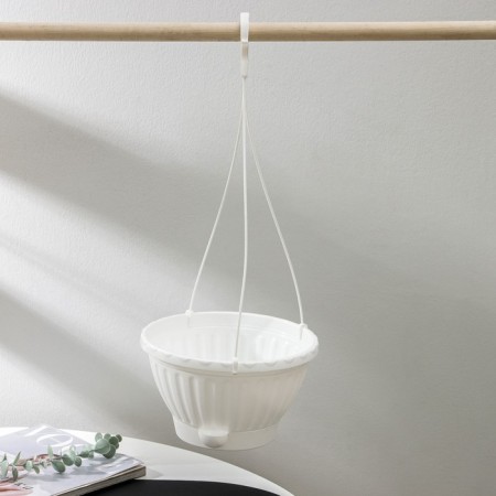 Street Kashpo with a basic watering “Mirabel”, 2.5 l, white color, suspension as a gift-2