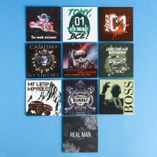 A set of mini - postcards to a “real man”, 10 pcs, 7 × 7 cm
