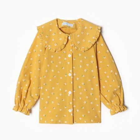 Children's shirt with collar KAFTAN, R.34 (122-128 cm), yellow-1