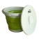 Folding bucket TRAMP TRC-127, silicone, with a lid, olive, 5l