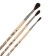 Set of brushes ponies 3 pieces, calligrata No. 2 (round No. 2, 3, 4), wooden handle
