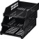 A set of horizontal paper trays, Strong 3 pieces, on metal rods, black