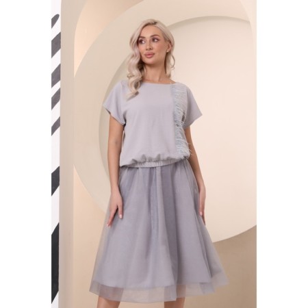 Women's skirt, size 52, gray color-6