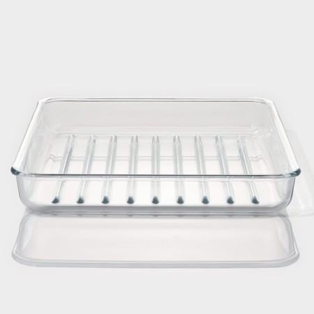 Form for baking and baking of heat -resistant glass rectangular shade, 3 l, 34.5 × 28.5 × 4.6 cm-1
