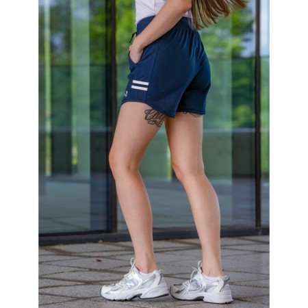 Women's shorts ise, size 46 cm, dark blue color, white-11