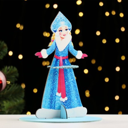 Suvenir "Snow Maiden", blue, MDF, 16.5x16.5x21.5 cm