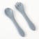 A set of children's cutlery, fork and spoon M&B (silicone), gray