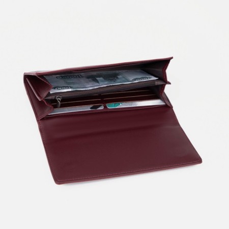 Women's wallet on magnets, burgundy color-3
