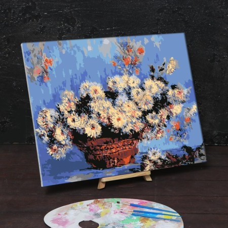 Picture on numbers on a canvas with a subframe of “chrysanthemum” Claude Monet, 40 x 50 cm-1