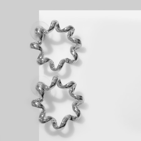 Earrings "spring", silver color-1