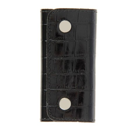 Key on the button, 6 carbines, crocodile, black color