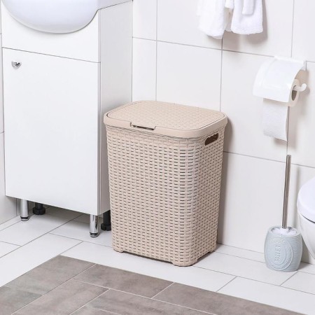 Besnaya basket with a rattan lid, 40 l, 37 × 29.5 × 48 cm, Latte color-4