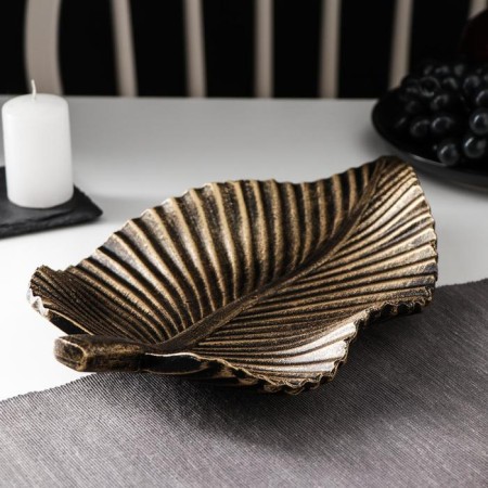 Fruit dish "leaf", 35.5 × 20 × 5 cm, bronze color-1