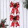 Jewelry decoration "Bow with cones" (set 2 pcs) 13.5x17.5 cm, red