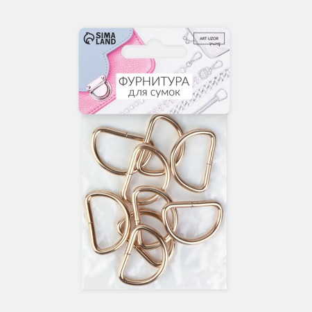 Half rings for bags, d = 25 mm, thickness - 3 mm, 10 pcs, gold color-2