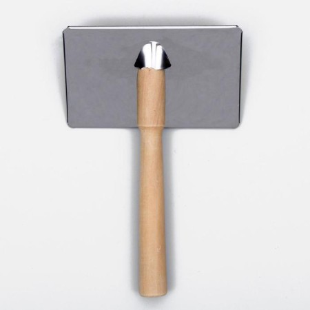 Pudderka Wood large wide without drops, 12 x 19 cm, long wooden handle-2