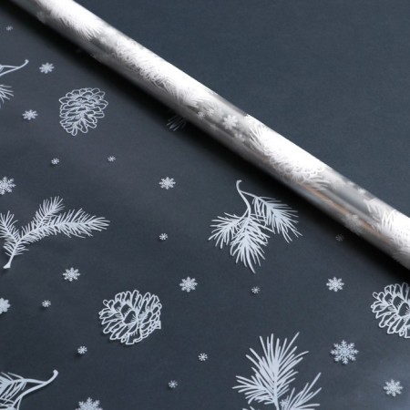 Glossy film "cones", white, 1 x 5.2 m, new year-1