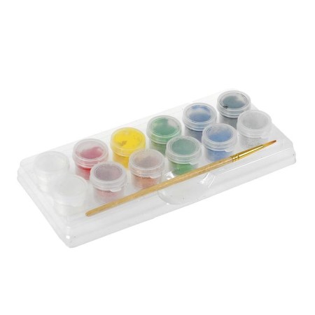 Facial and body paint "Aqua-calor", 3 ml, sparkles, brush, set of 6 colors-2