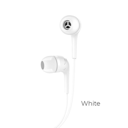 Hoco M40 headphones, wired, vacuum, microphone, jack 3.5 mm, 1.2 m, white-1