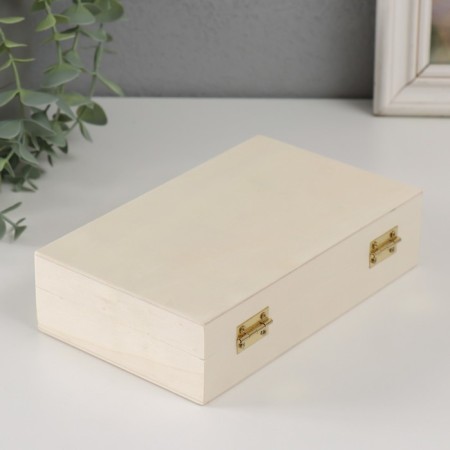 Casket wood for painting "rectangular" locking buckle 18x11x4.5 cm-3