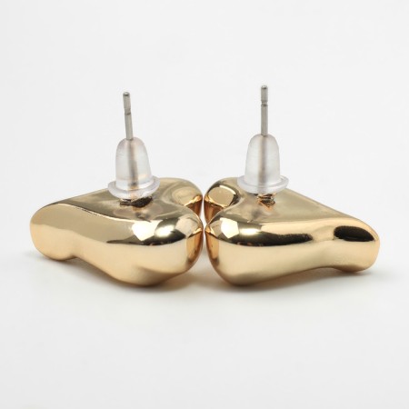 Earrings Plastic "Heart" Current, Color Gold-2