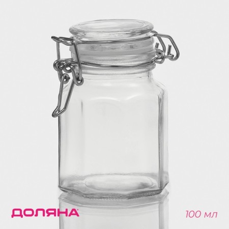 Glass jar for spices with a mound of the shade “Glass”, 100 ml, 6 × 7 × 8 cm, 6 faces