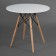 Cindy Next table (Mod, 70-80 MDF) Metal/MDF/Beech, White/Natural D80x75cm