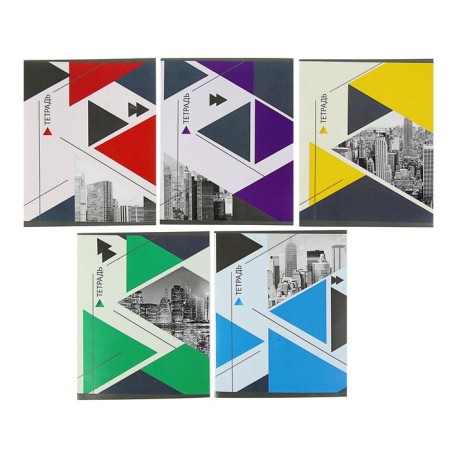 Notebook of 48 sheets in the Calligrata "Megapolis" line, covered paper cover, block No. 2 is whitewash 75% (gray sheets), mix