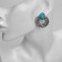 Earrings "turquoise world" sphere, blue color in silver