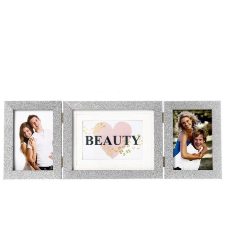Photo frame Plastic in 3 photos 10x15, 15x20 cm "sparkles" silver 18x50 cm-4