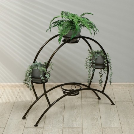 Flower stand, floor, 4 pots, d = 14 cm, bronze, "drum"-3