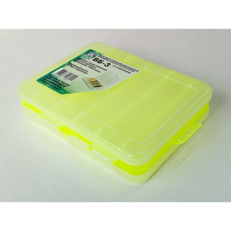 Box for wobblers and balancers, 5+5 departments, 200x160x45 mm, yellow color