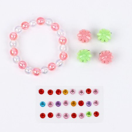 Children's false nails "You are wonderful", 12 pcs, a set with a bracelet and hairpins-4