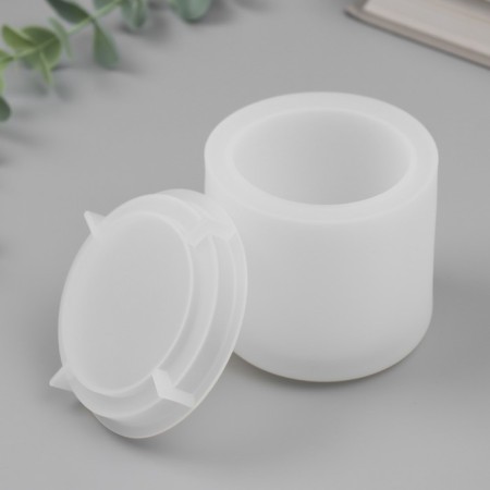 Mold Silicon "Casket. Smoothness" with a lid of 7.8x7.8x7.4 cm-1