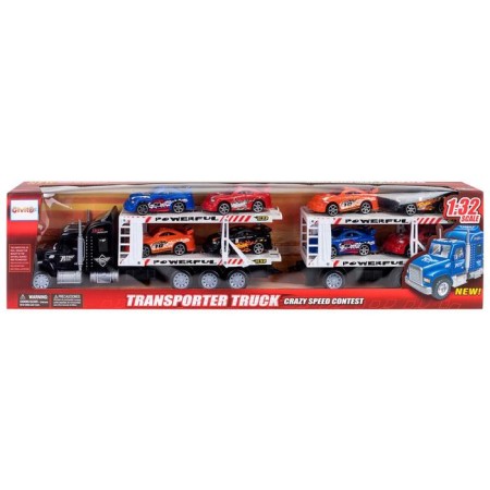 Auto -Vorot Case Givito "Racing Track", with cars, with a trailer, black color, 64 cm-7