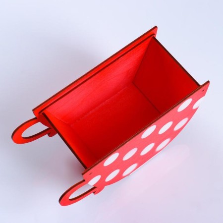 Kashpo wooden "Cup in polka dots", red, 20 × 9 × 11 cm-3