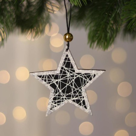 New Year's suspension with lighting "Zvezda" 8 × 8 cm