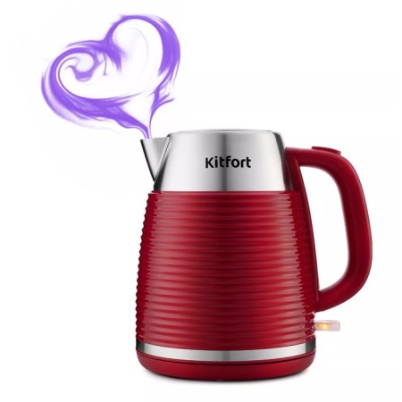 Electric kettle KitFort KT-695-2, metal, 1.7 l, 2200 watts, red-1