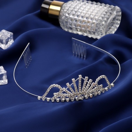 Hair diadem "scattering" rays, h-3.5 cm, silver
