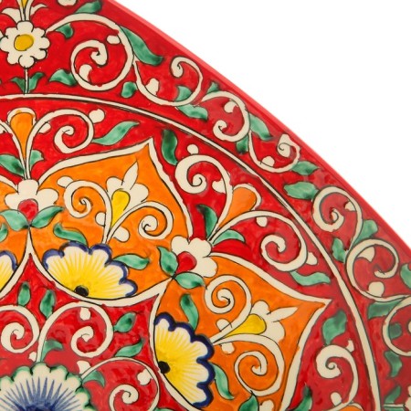 Largan Rishtan ceramics "Patterns", 31 cm, square, red mix-6