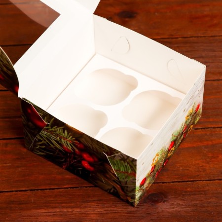 Packaging for 4 cupcakes with the window "Forward for a dream!", 16 x 16 x 10 cm-2