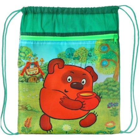 A bag for shoes with a pocket 420*350 mm, Soyuzmultfilm Winnie Puh (soft polyester, density 210d)-1