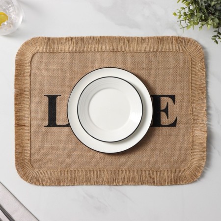 Serving napkin on the table "Love", 40 × 30 cm, beige color-2