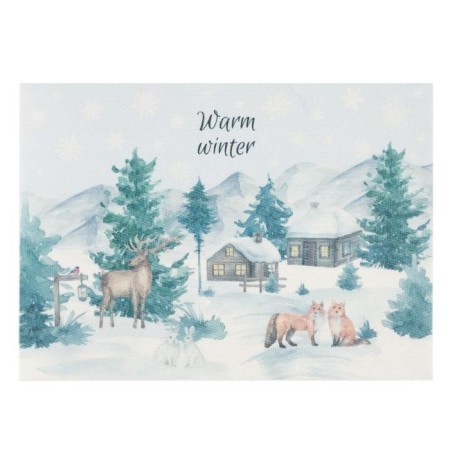 New Year's napkin on the table "Warm Winter" PVC, 40x29 cm-1