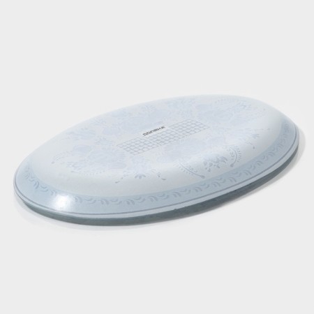 Glass Serving Oval Dilan "Sineva", 24.5 × 15 cm, blue color-3